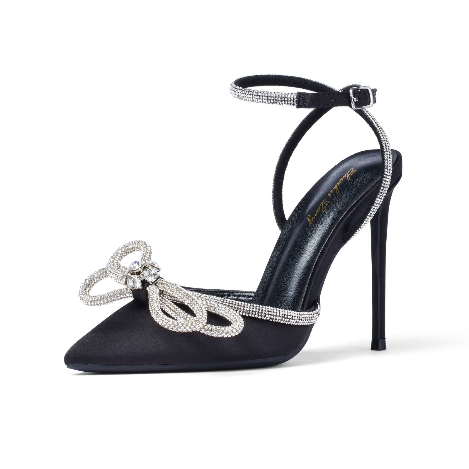 Elisabet Tang Women's Clear Transparent |3 Inch Stiletto Heels, Strappy Lace Up Pointed Toe Pumps for Party Wedding