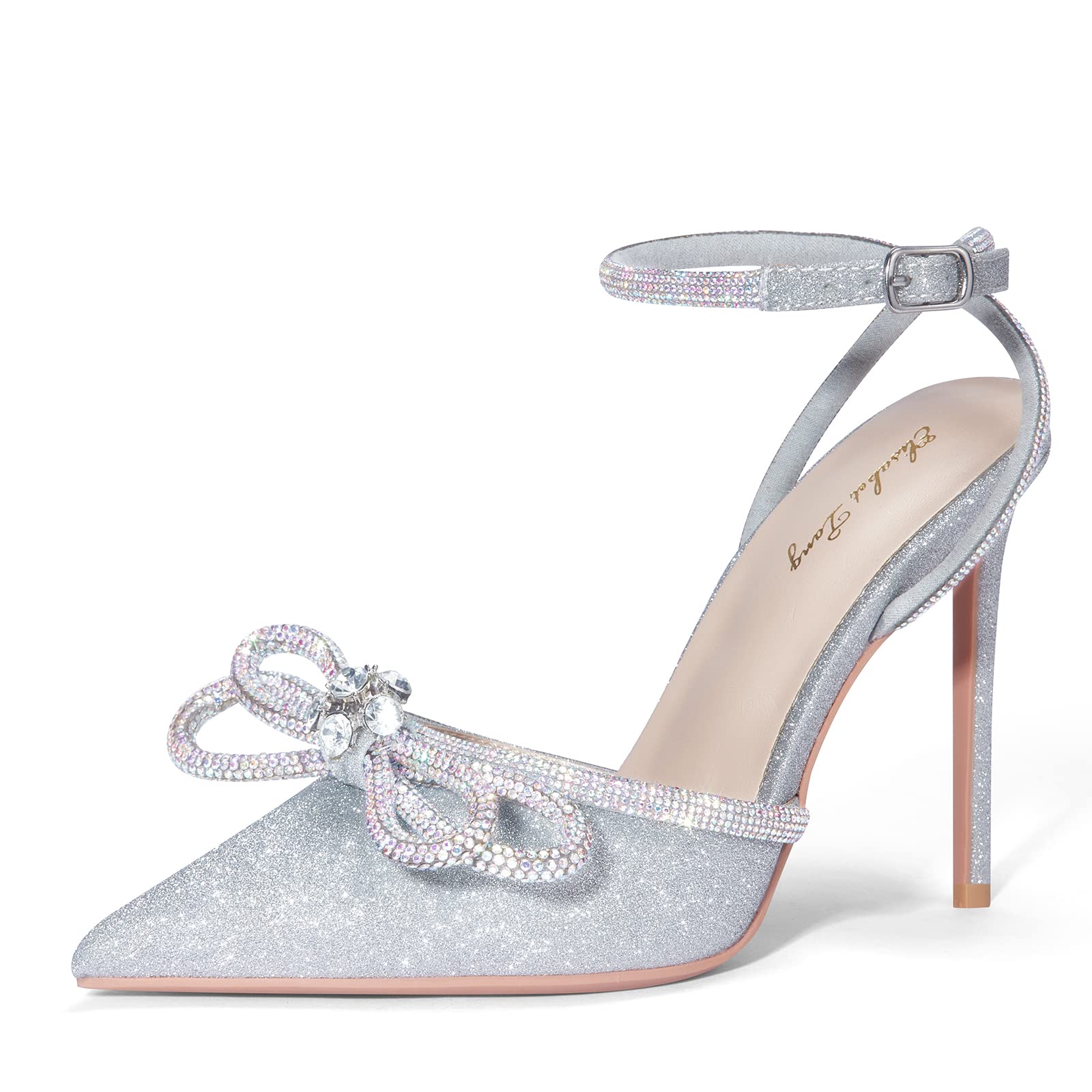 Elisbet Tang Women's |3 Inch Transparent Clear Strappy Stiletto Heels Pumps for Party Wedding